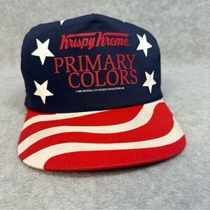 Vintage Krispy Kreme Hat Patriotic American Flag‎ Trucker 5 Panel Snapback Flag